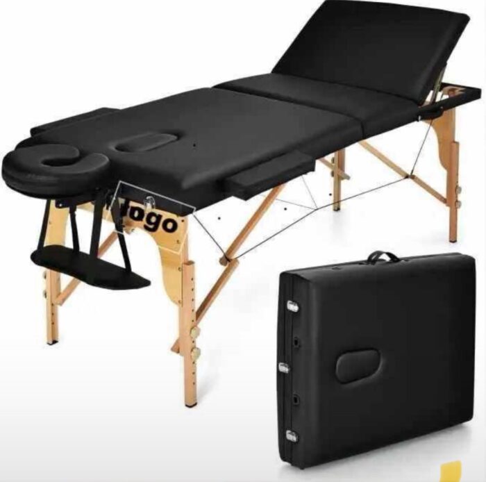 Lit de massage pliable pieds bois